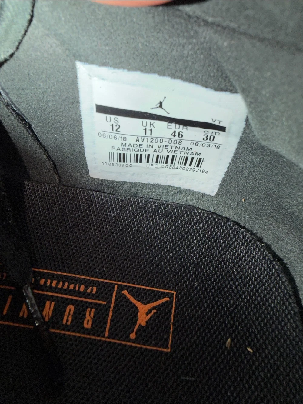 Nike Mens Jordan 88 Racer Black Cement Orange Shoes Sneakers AV1200-008 Size 12